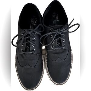 Toms mens size 7 black canvas oxfords